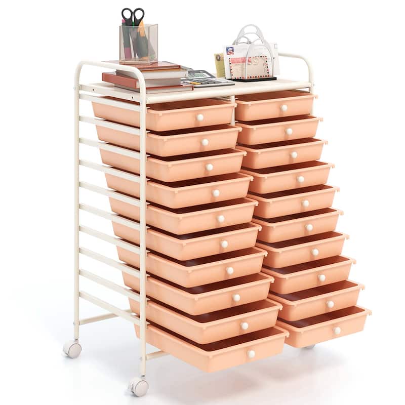 Costway 20 Drawers Rolling Cart Storage Scrapbook Paper Studio - See Details