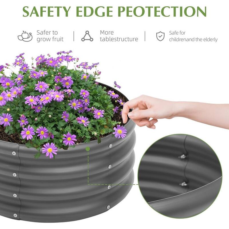 2 Pack Galvanized Raised Garden Bed,Outdoor