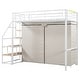 preview thumbnail 11 of 17, Twin Size Metal Loft Bed with Wardrobe and Storage Shelves