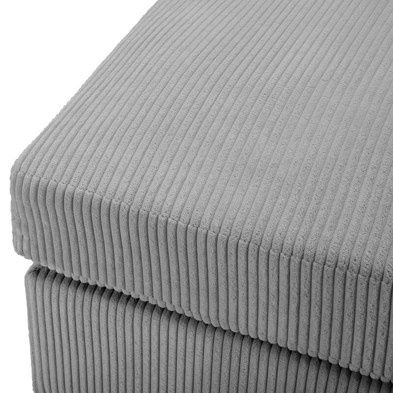 Modern Oversized striped Corduroy Ottoman
