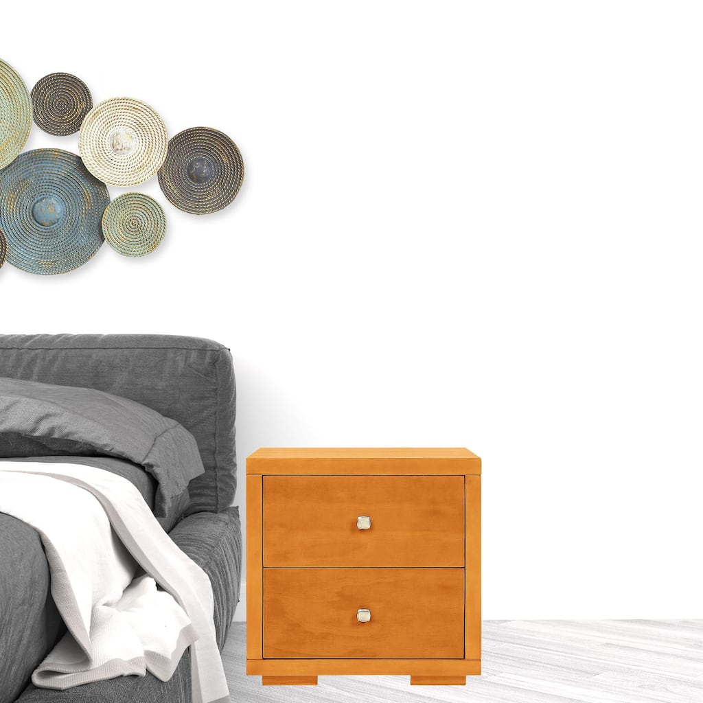 HomeRoots 19" Cherry Two Drawer Nightstand