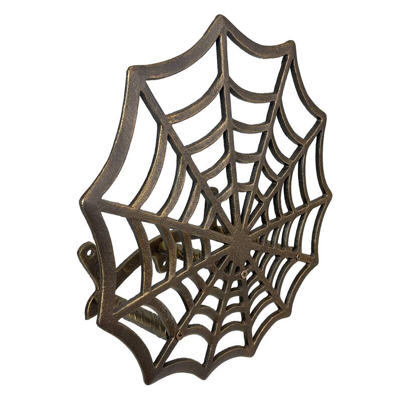 Spider Web Xl Cast Iron Hose Holder, Bronze Outdoor Wall Mount - 13.75 X 13.75 X 5.5 inches
