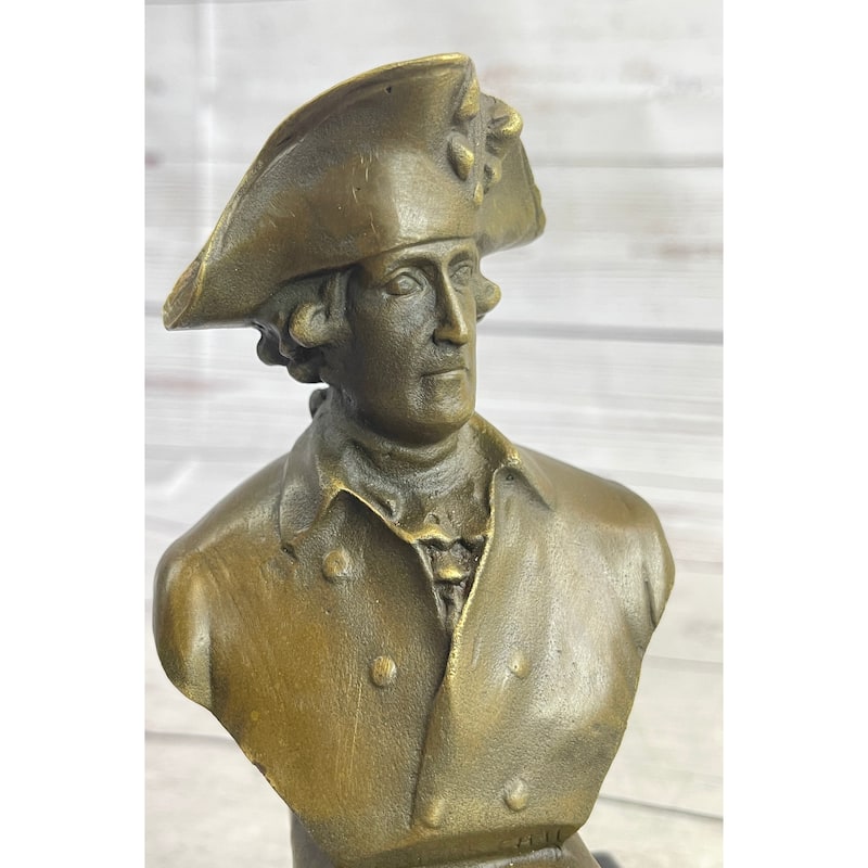Frederick 2Nd Ii Of Prussia Bronze Bust Sculpture Statue 7 Inches X 4 Inches