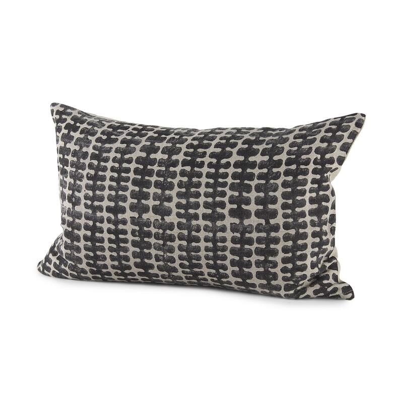 Light Gray and Black Throw Pillow Cover
