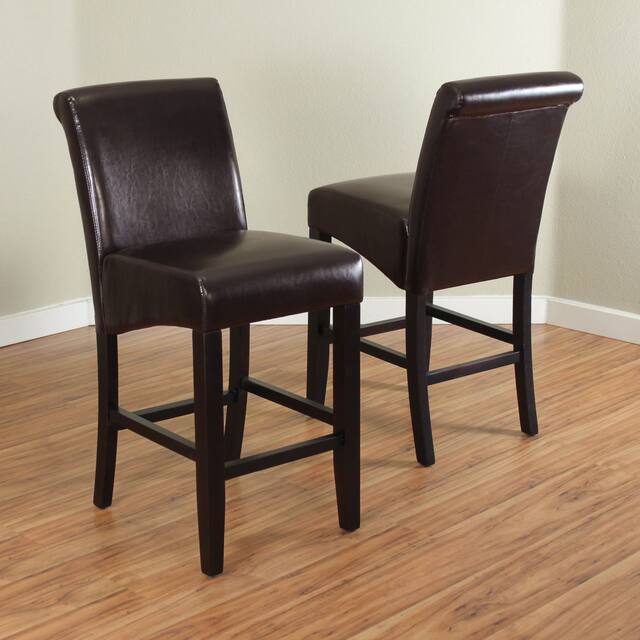 Milan Faux Leather Counter Stools (Set of 2) - Black