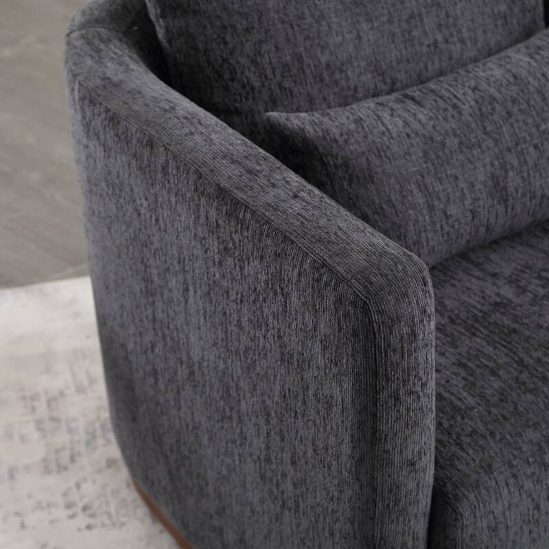360 Degree Swivel Barrel Chair - Chenille Accent Sofa Chair for Living Room