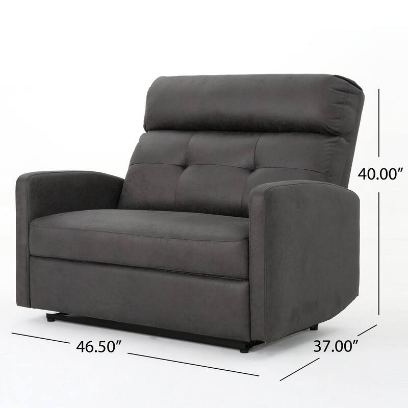 Power Recliner Chair, Oversize Wide Seat, Tufted Slate Gray Microfiber