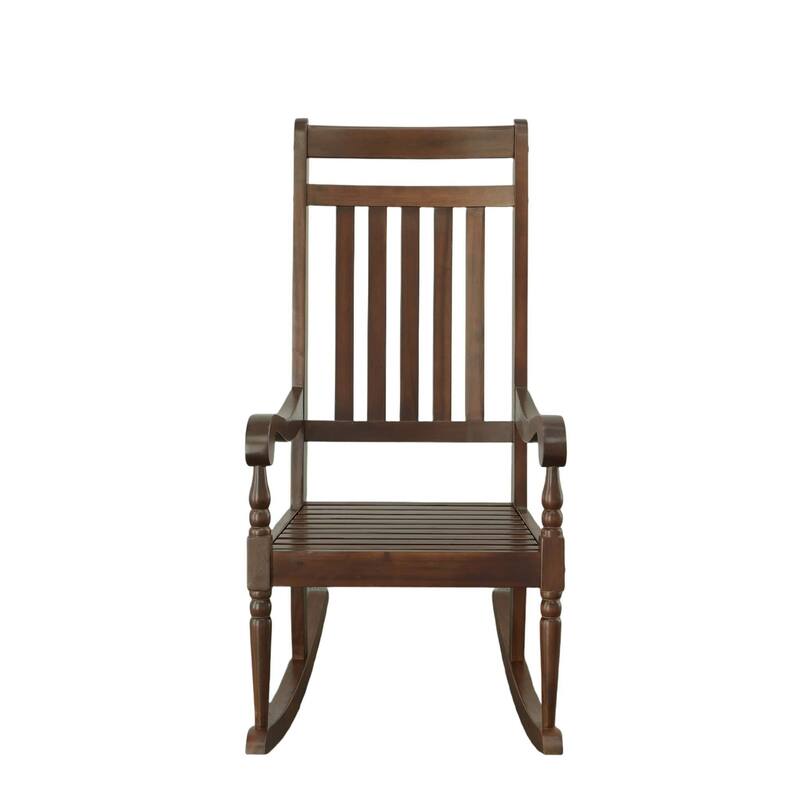 Wooden Slat Outdoor Patio Rocker Chair - 45" - Brown
