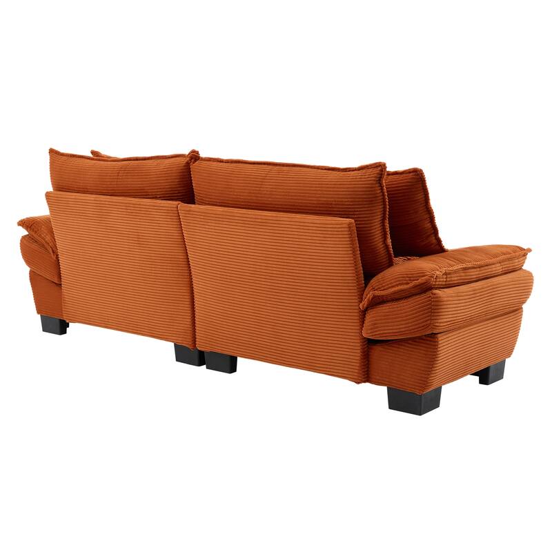 Corduroy Couch Loveseat Sofa with Pillows,Comfy Upholstered Deep Seat Sofa for Bedroom,Living Room,Office