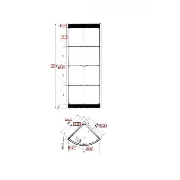 Somette Modern Silver Mirror Interior Corner Curio
