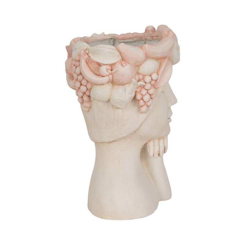 Unique Bust Style Resin Planter or Flower Pot with Crown Detail
