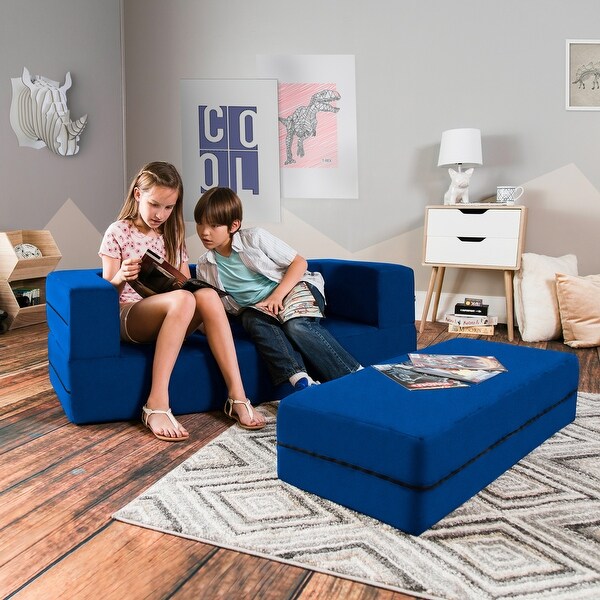 Jaxx Big Kids Convertible Sleeper Sofa & Ottoman Set - On Sale