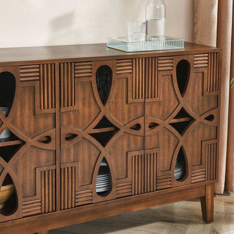 Mid Century Modern 60-inch 4-Shelf Dining Sideboard/Buffet