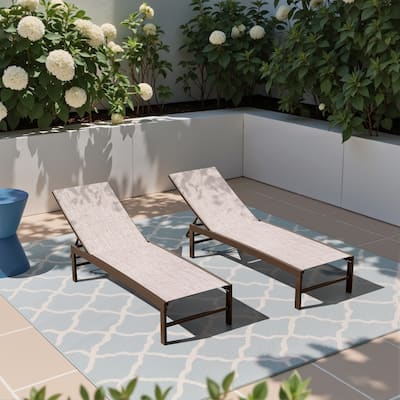 Outdoor Pool Lounger Aluminum All-weather Adjustable Chaise Lounge Chair - See Picture