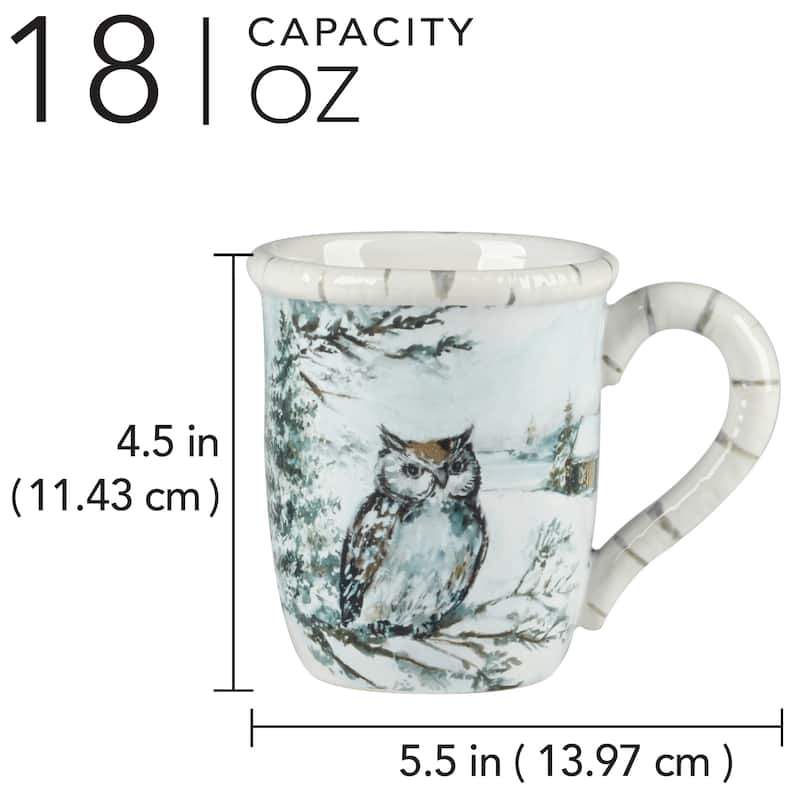Certified International Winter Frost 18 oz. Mugs, Set of 4