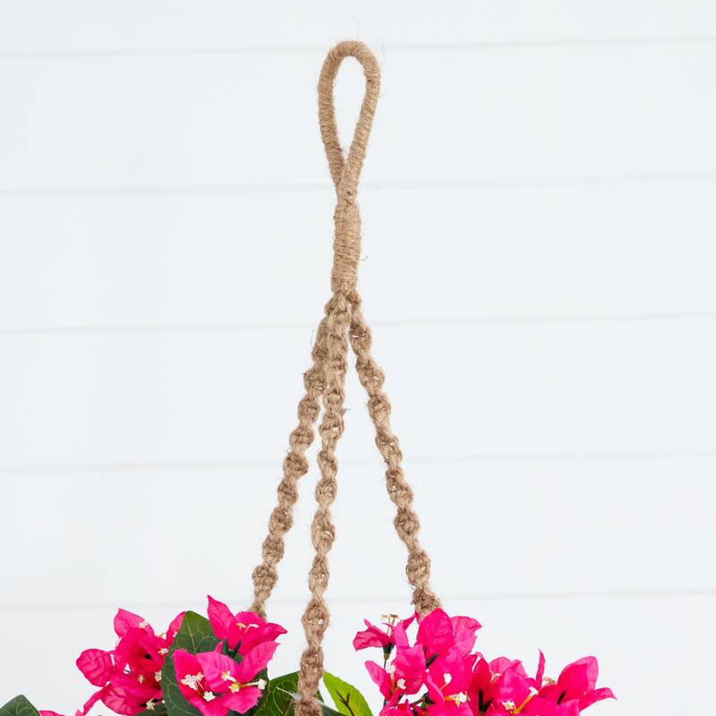 28-in UV Resistant Artificial Bougainvillea in Hanging Basket
