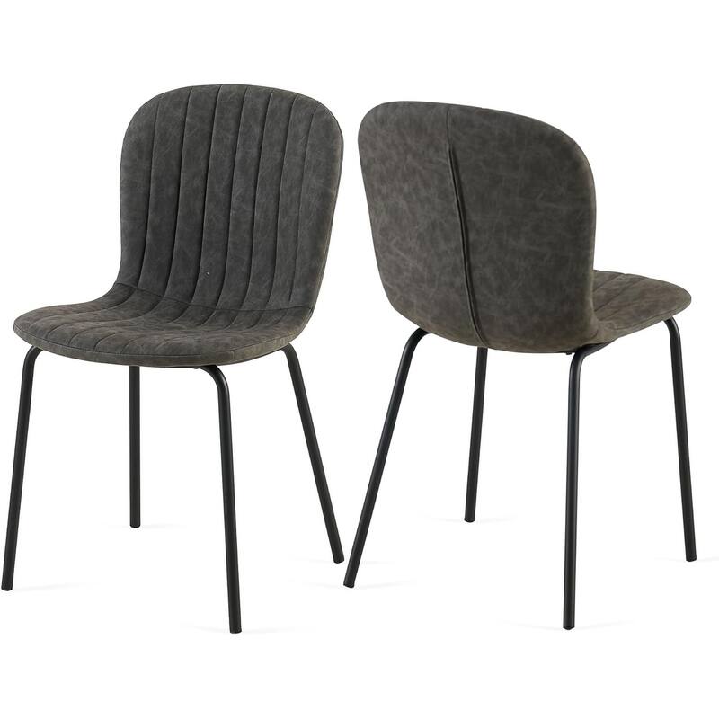 Howtai Upholstered Dining Chairs,Vintage PU Leather Accent Side Chairs