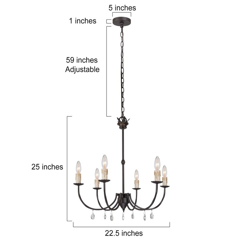 Florence - 6 Light Chandelier - Gesso White Frame - Bed Bath & Beyond -  35470434