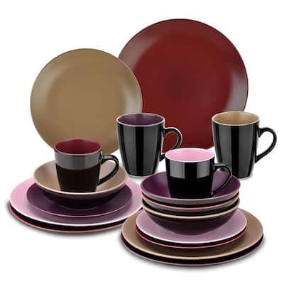 vancasso 16-Piece Round Stoneware Dinnerware Set (Service for 4)