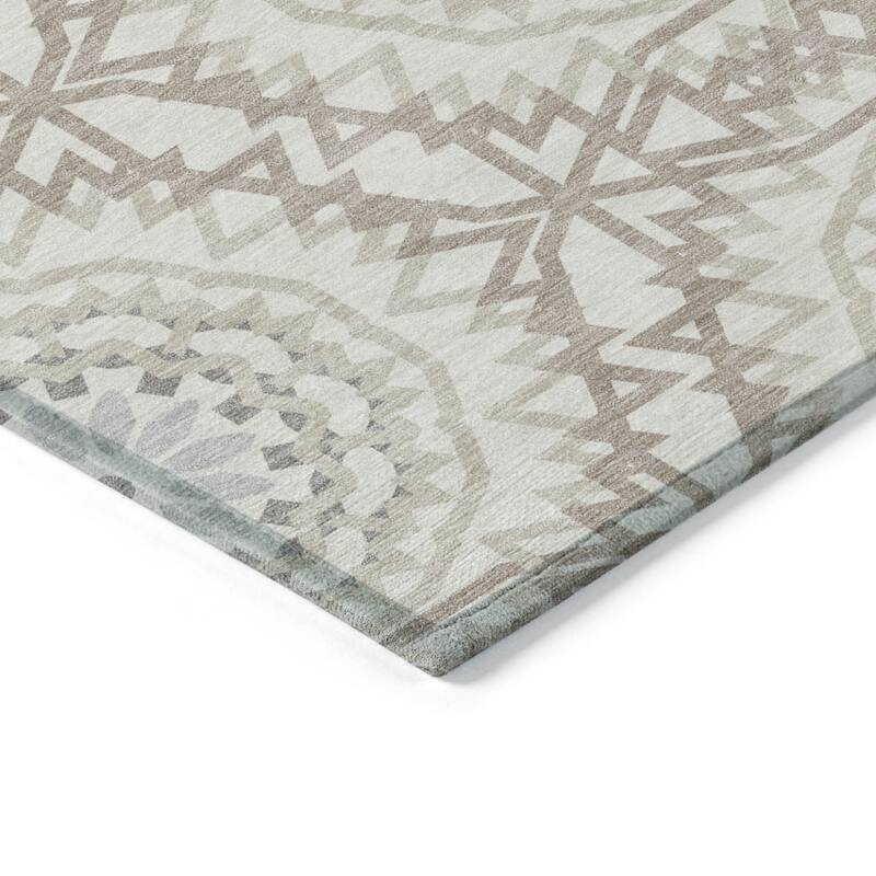 HomeRoots Floral Medallion Transitional Rectangle Outdoor Rug