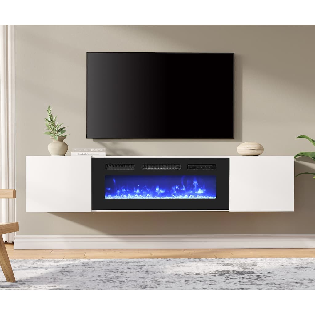 Fireplace TV Shelf Cabinet for Living Room - 70 inch