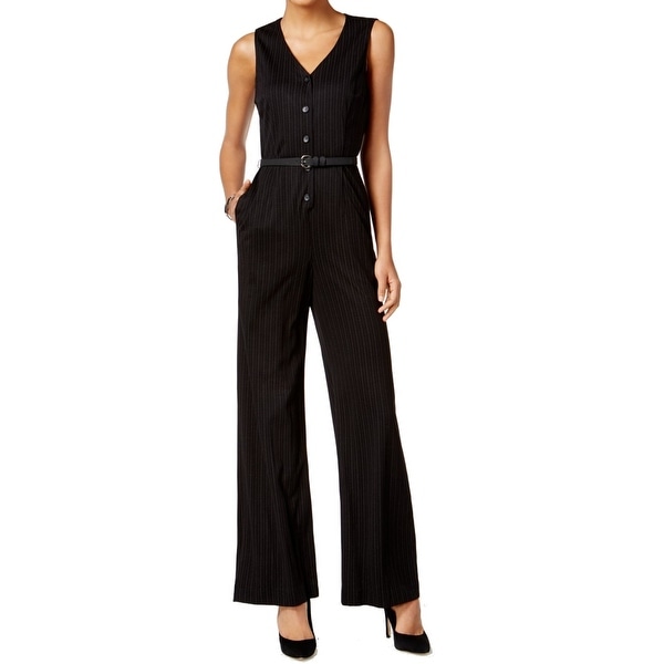 nine west black jumpsuit