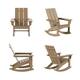 Laguna Modern Weather-Resistant Adirondack Chairs (Set of 4) - Weathered Wood