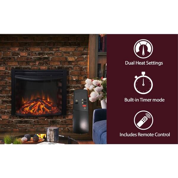 Cambridge 25-inch Freestanding Curved Electric Fireplace Insert - On Sale -  Bed Bath u0026 Beyond - 24249670