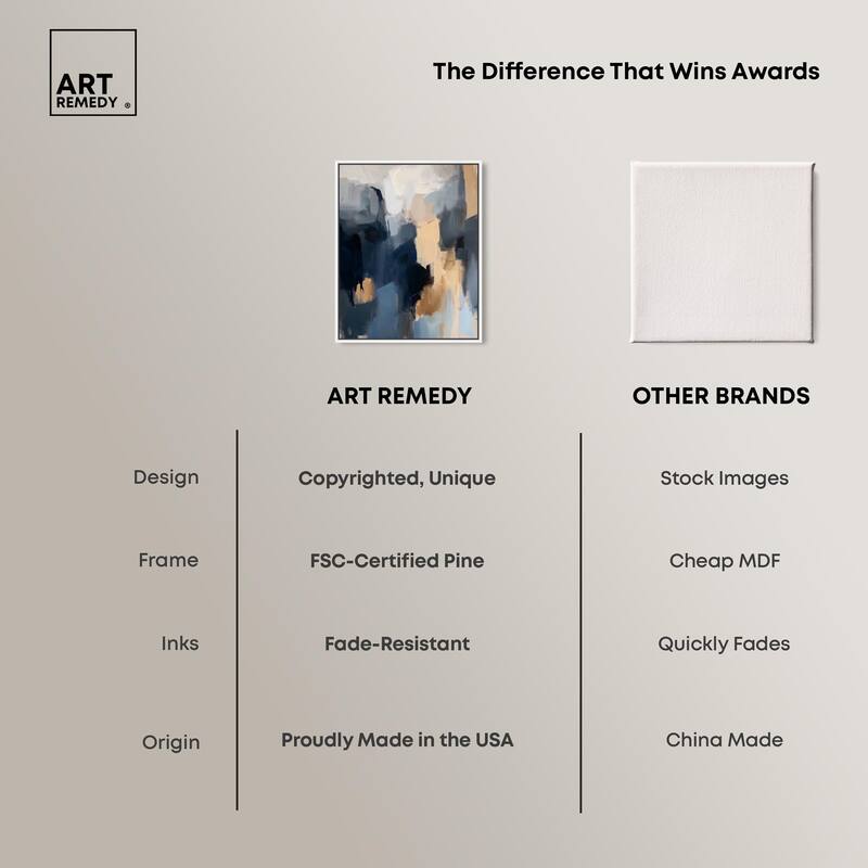 Navy Beige II Canvas by Art Remedy
