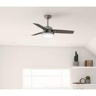 Hunter 44" Sentinel Ceiling Fan with LED Light and Handheld Remote - Soft Modern, Farmhouse, Transitional