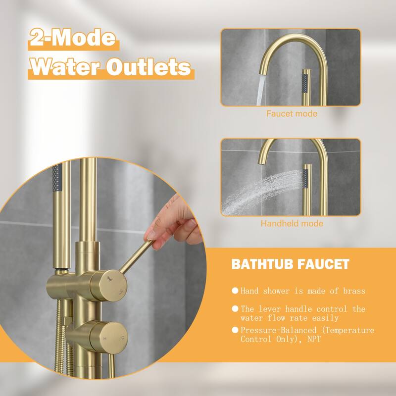 Single-Handle Freestanding Tub Faucet Mount Tub Faucet Bathtub Filler