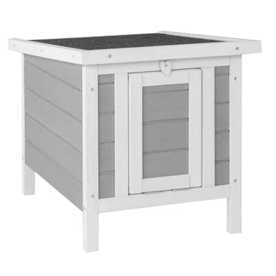 Gray Waterproof Wood Weather Resistant Animal Hutch