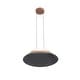 preview thumbnail 2 of 0, Golden Lighting Faroe 21in Integrated LED Pendant in Coffee/Black Felt - Brown