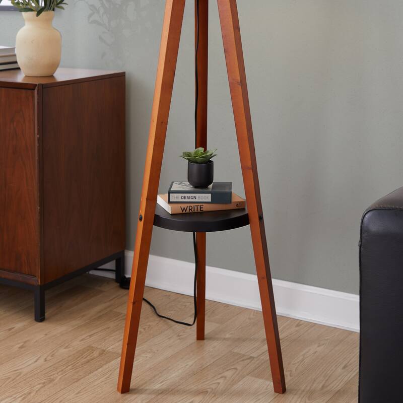 Carson Carrington Compass Tripod Floor Lamp with Shelf