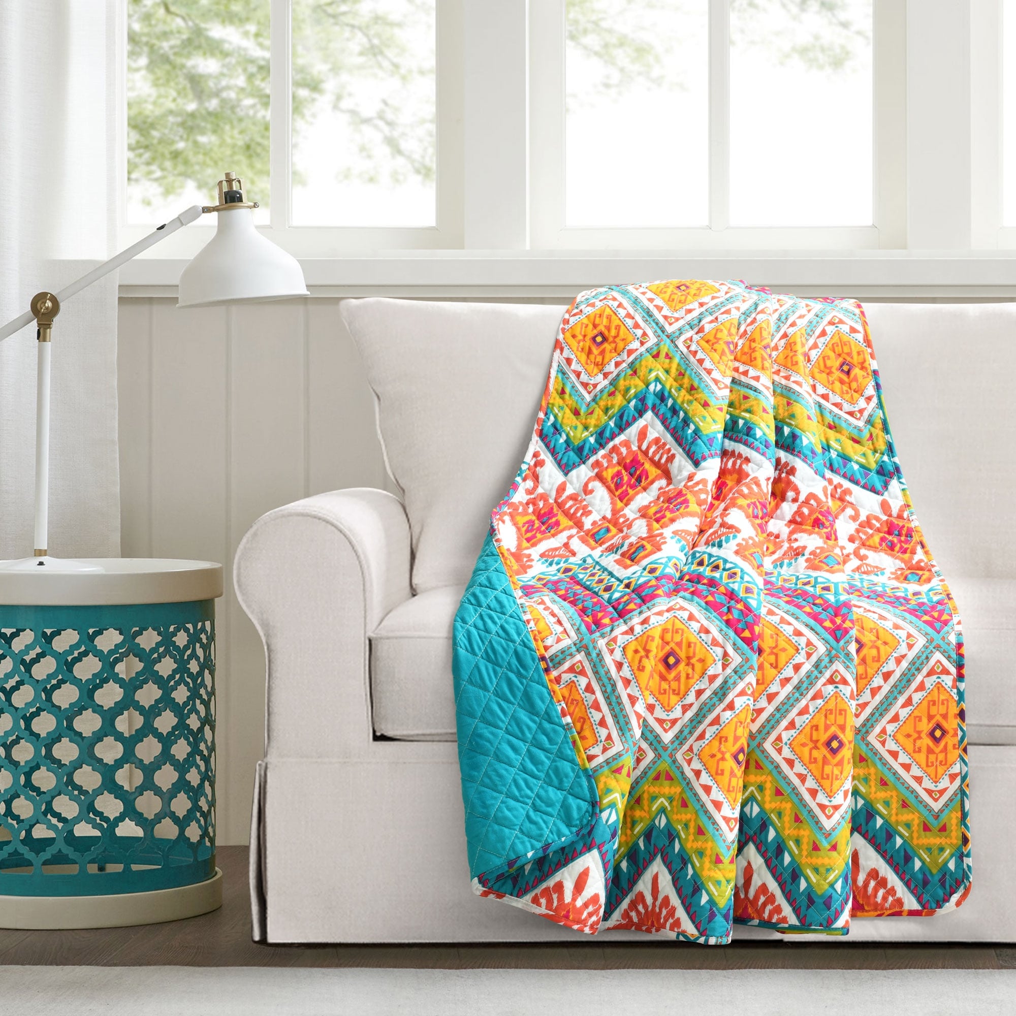 Lush Decor Boho Chevron Reversible Cotton Blanket