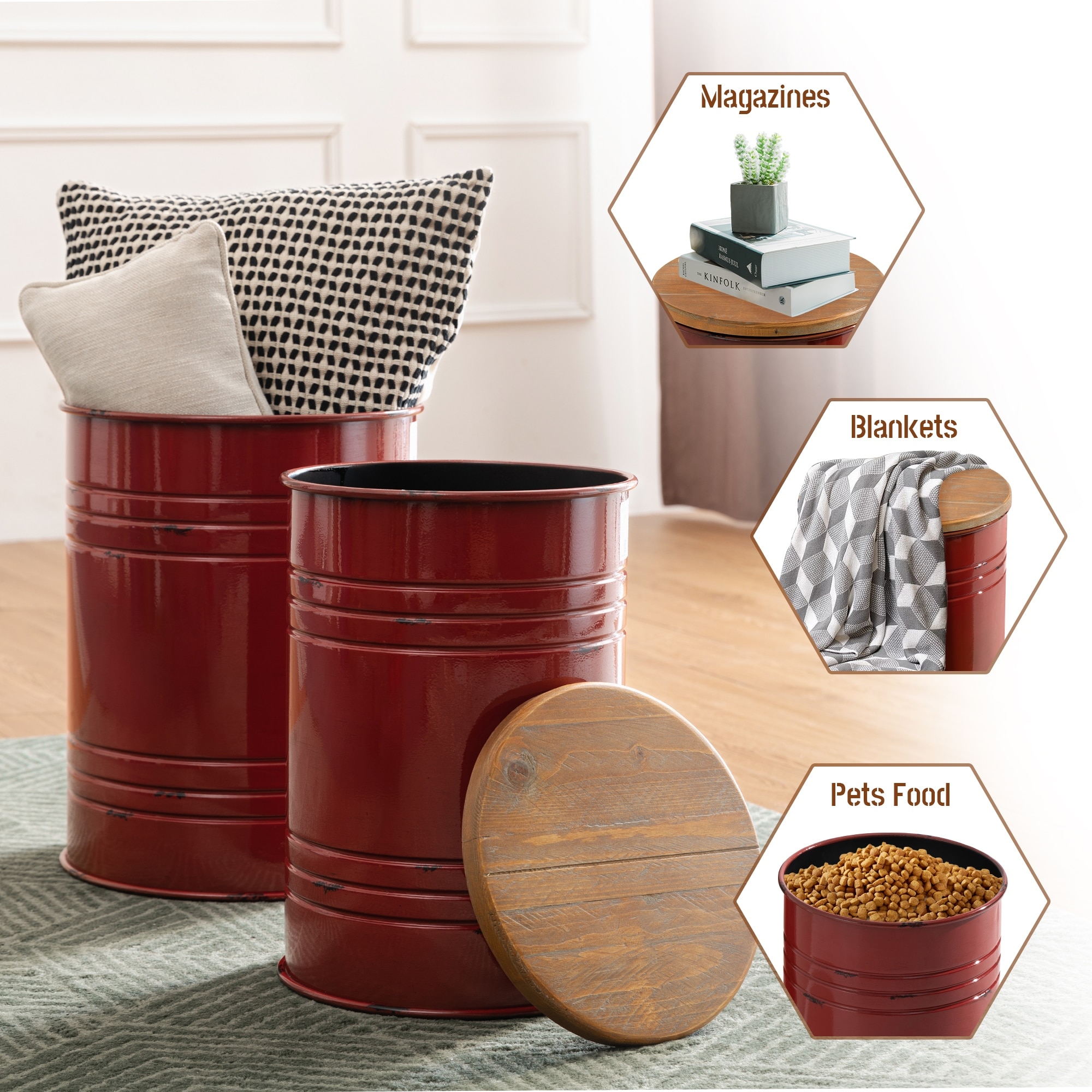 Glitzhome farmhouse galvanized metal storage deals