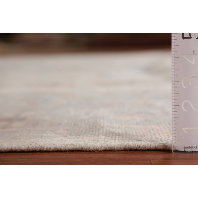 Hand Knotted Oriental 100% Wool Carpet Transitional Medallion Beige & Ivories Oushak Area Rug - 9' 10'' X 8' 1''