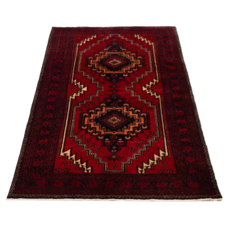 ECARPETGALLERY Hand-knotted Teimani Red Wool Rug - 4'1 x 8'5