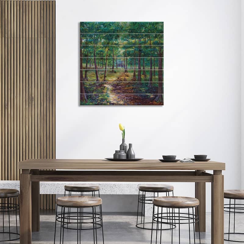 Under The Canopy Print On Wood by Kimberly Adams - Multi-Color