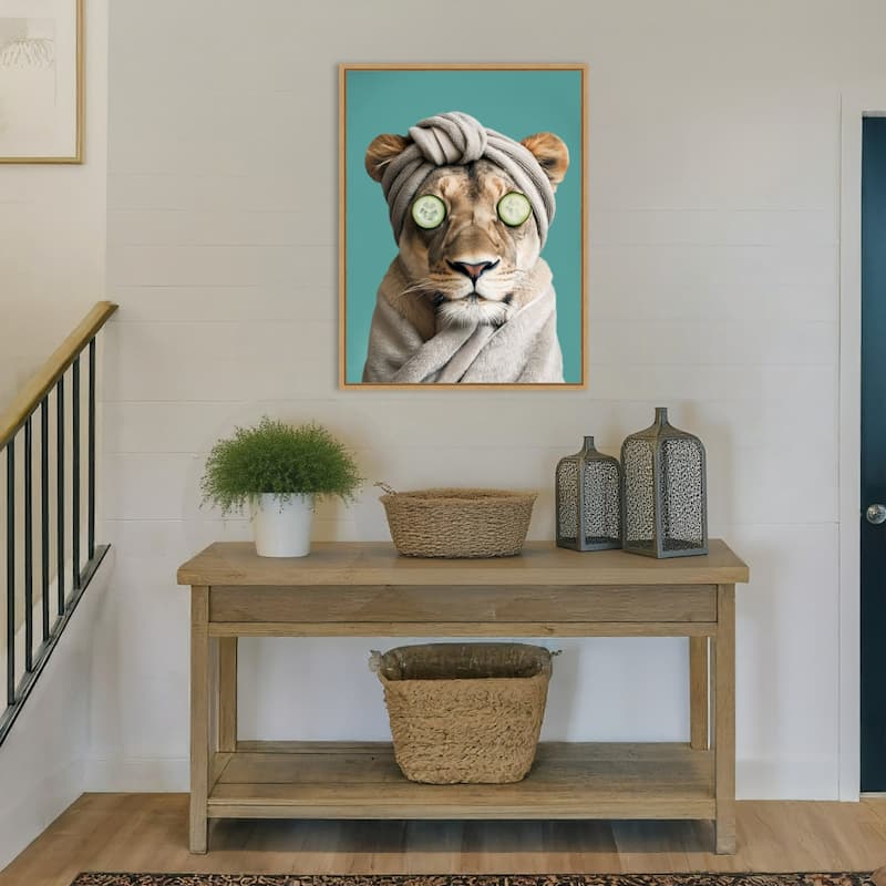 Luxury Lioness by Niky Rahner Framed Canvas Wall Art