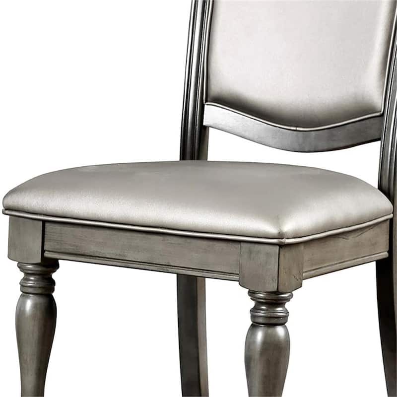Transitional Gray Finish Padded Seat Side Chairs