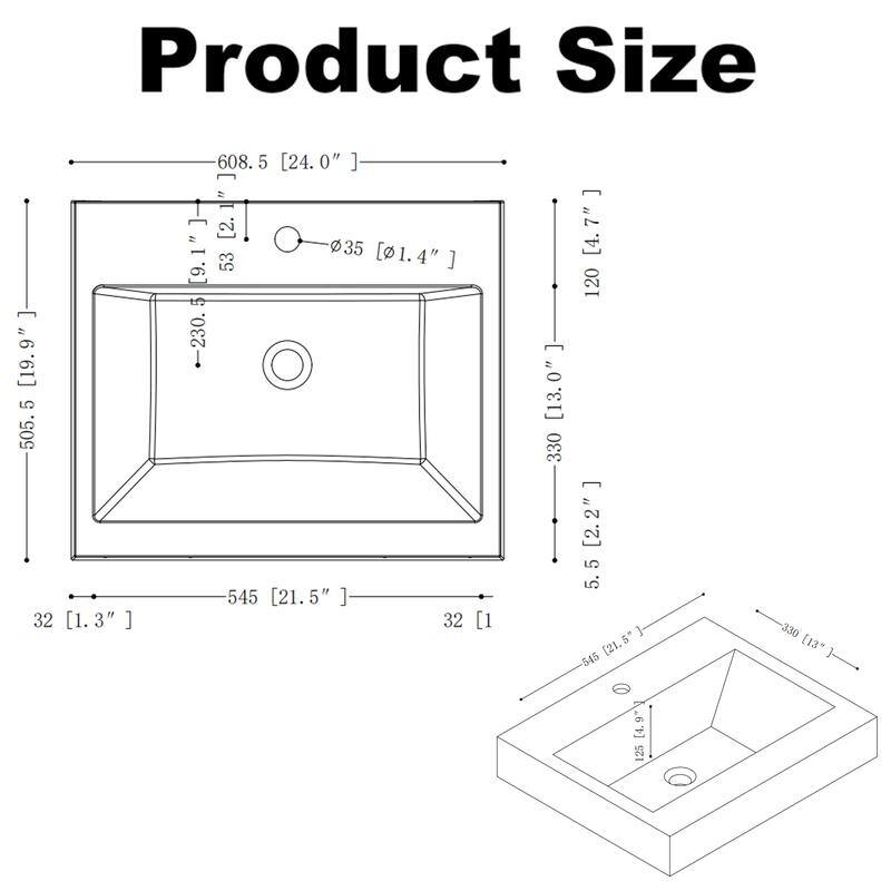 Wall Mount Bathroom Vanity with Sink Top with Drawer