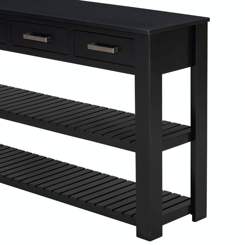 Stylish Entryway Console Table with 4 Drawers and 2 Shelves