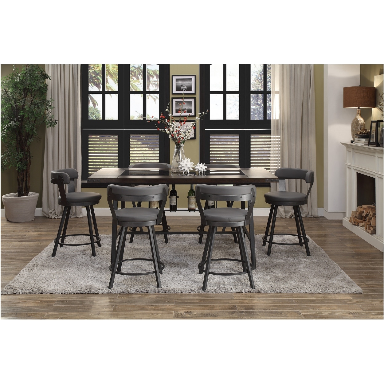 Karee Black Faux Leather Dining Room Set - Bed Bath & Beyond Karee Black Faux Leather Dining Room Set - Bed Bath & Beyond
