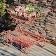 preview thumbnail 1 of 3, Two Tier Iron Flower Push Cart in Flamingo Pink "Odesa 1794" - 21.65x33.85x36.61