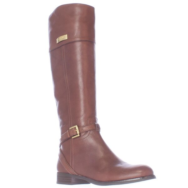 Coach Micha Buckle Strap Riding Boots, Chestnut - 5.5 us