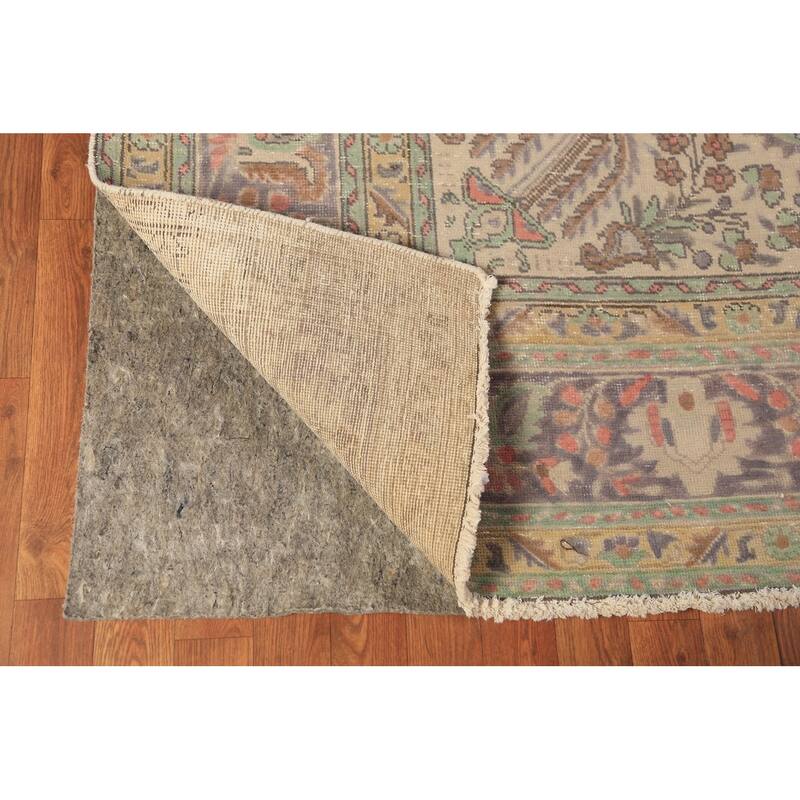 Light Blue Tabriz Persian Area Rug Hand-Knotted Floral Wool Carpet - 8'1"x 11'5"