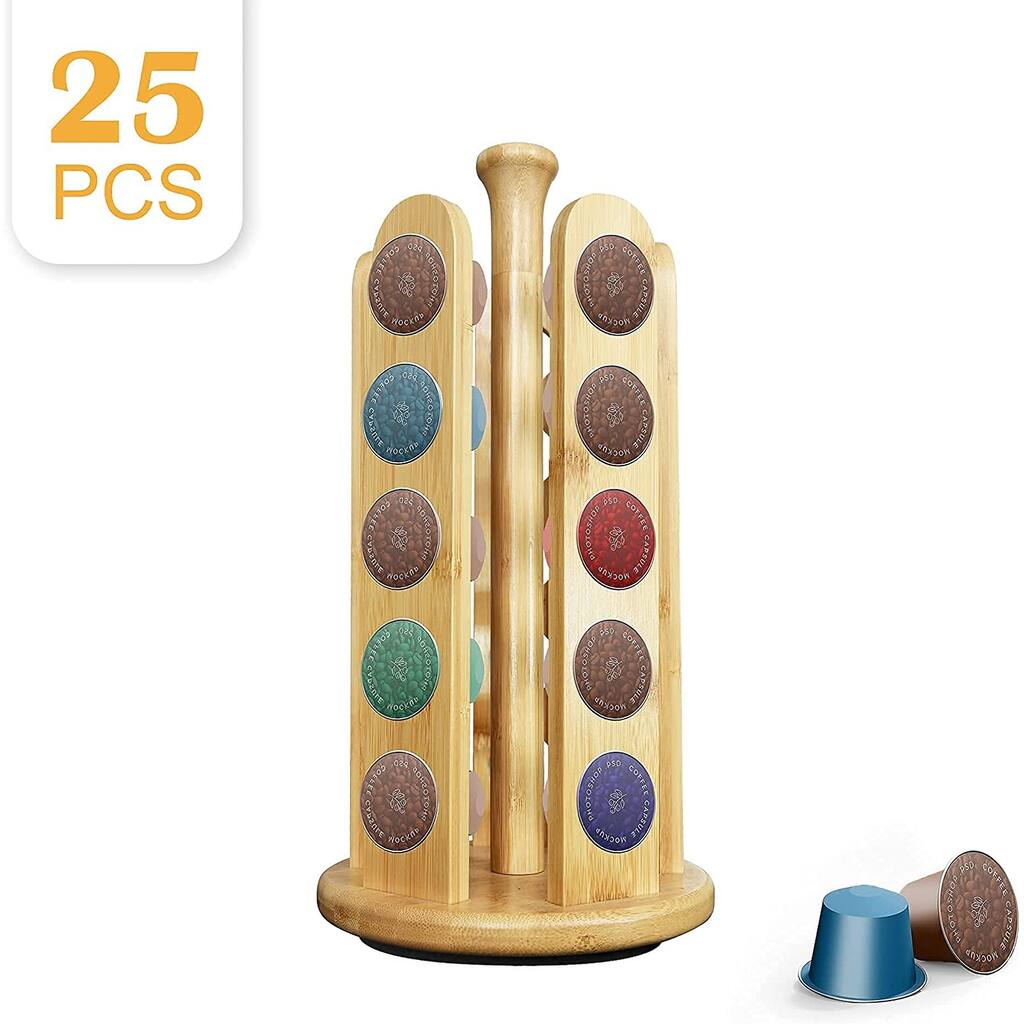 Coffee Pods Holder Carousel, Coffee Capsule Storage Rack(25 Pods)