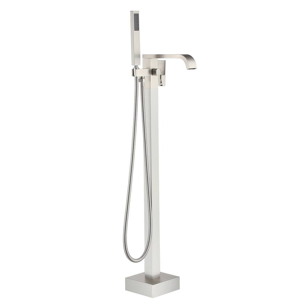 Freestanding Floor Mount Single Handle Bath Tub Filler Bath Tub Faucet