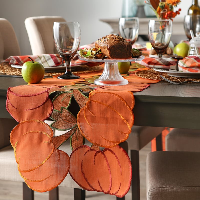DII Embroidered Table Runner 14x108 inch